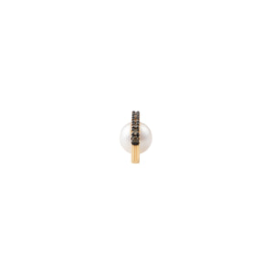 BELUGA Akoya Pearl Diamond Earring Small size Black Ruthenium Plated