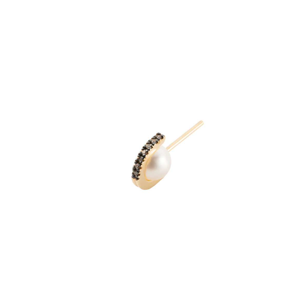 BELUGA Akoya Pearl Diamond Earring Small size Black Ruthenium Plated