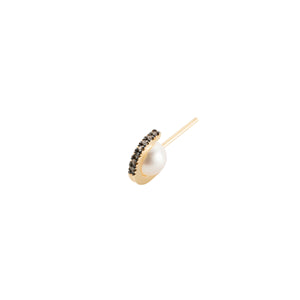 BELUGA Akoya Pearl Diamond Earring Small size Black Ruthenium Plated