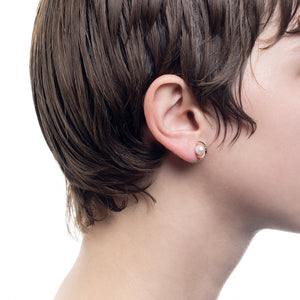 BELUGA Akoya Pearl Diamond Earring Small size Black Ruthenium Plated