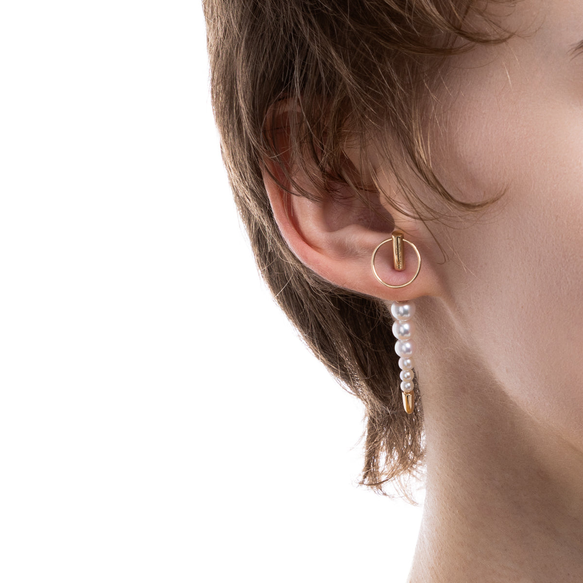 PUNCTURE Back Spear Akoya Pearl Earring Medium size