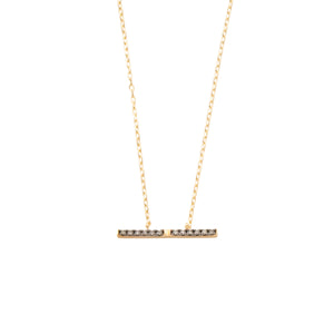 TRAPEZE Diamond Necklace Medium size Black Ruthenium Plated