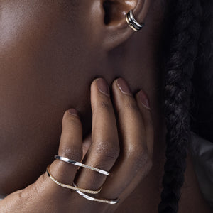 18K GOSSAMER Half Eternity Double Finger Ring