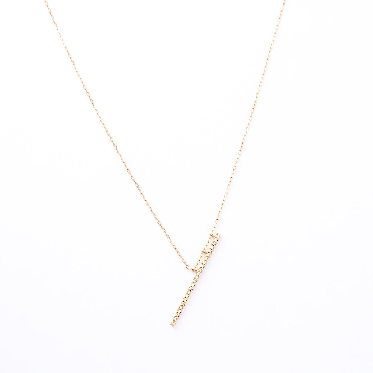 GOSSAMER Obliqueness Diamond Bar Necklace