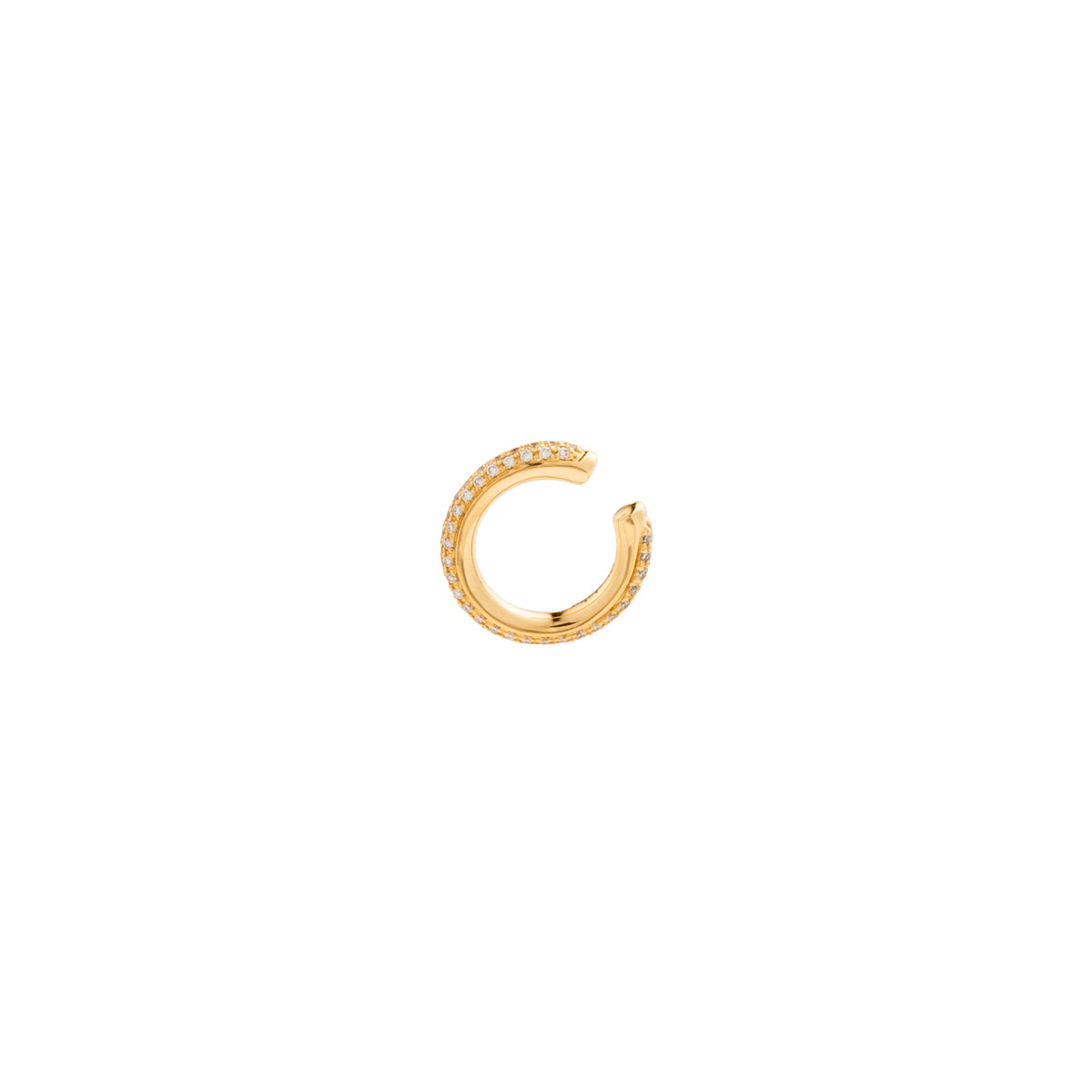 18K ALL ABOUT BASICS 3-Row Pavé Diamond Ear Cuff Small size