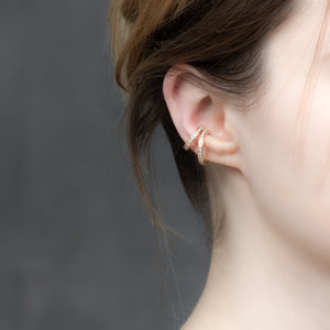 【Made-To-Order】 18K ALL ABOUT BASICS Diamond Ear Cuff Medium size