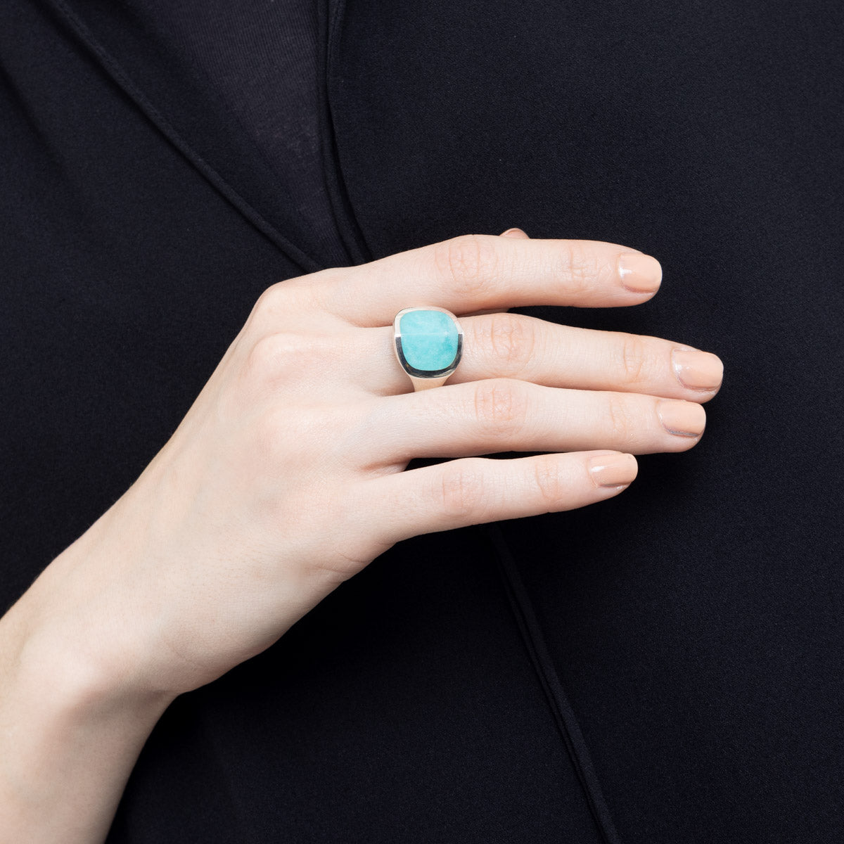 EQUINOX-Pyramid Amazonite Ring Medium size