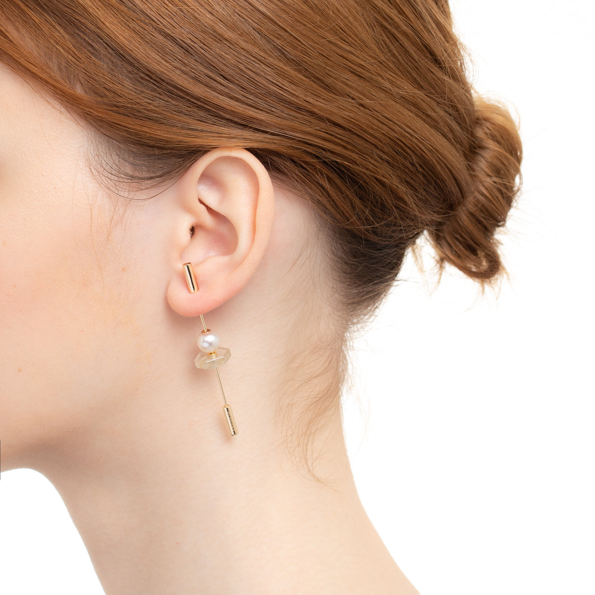 SPEAR Earring, Akoya Pearl & Rutile