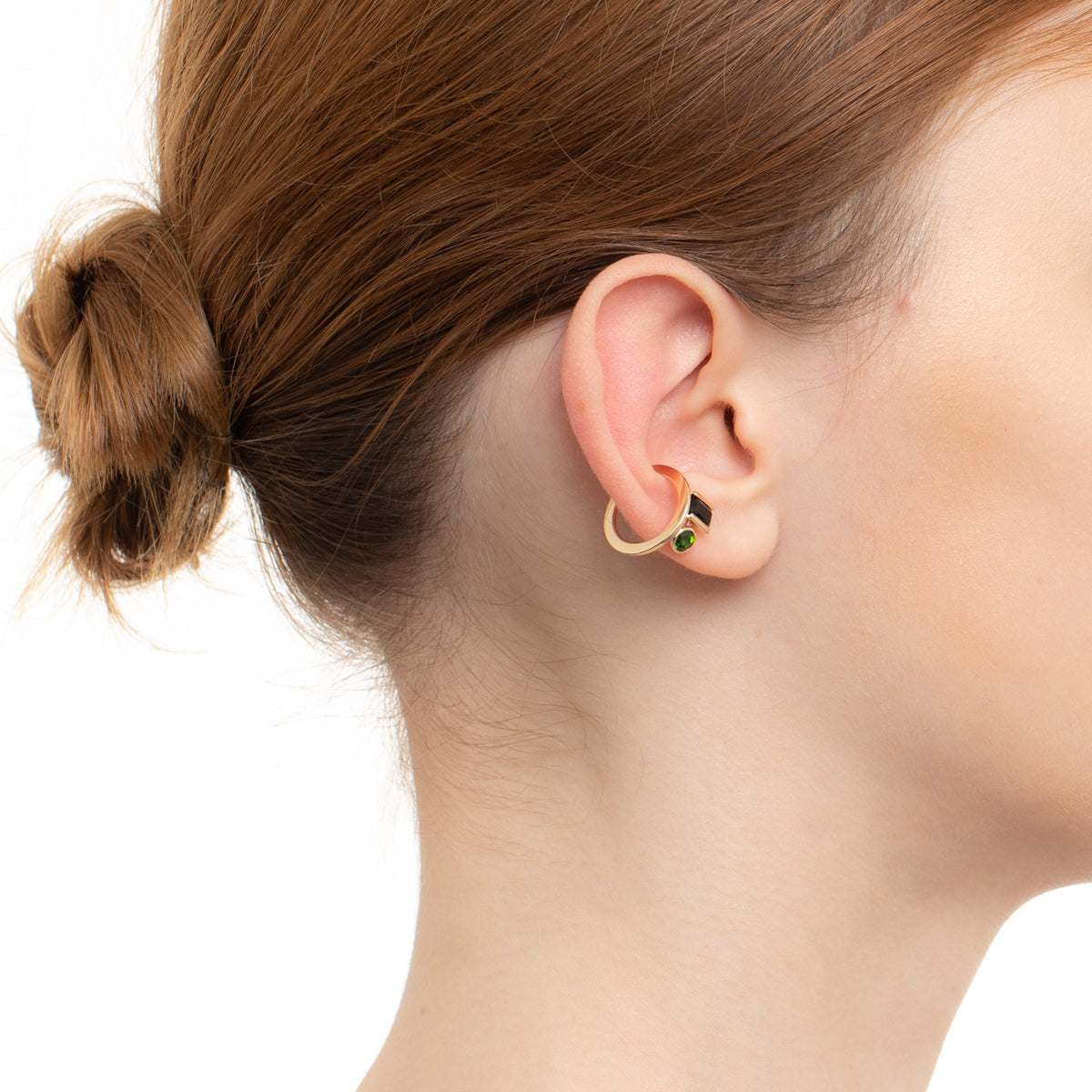 BIRD OF PARADISE Ear Cuff Onyx & Chrome Diopside