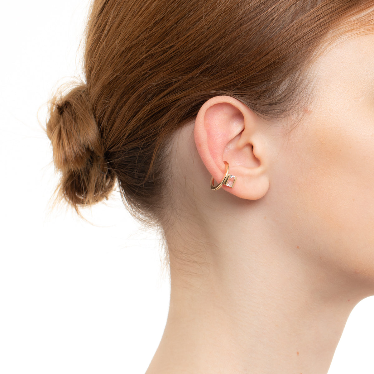 BIRD OF PARADISE Ear Cuff White Topaz