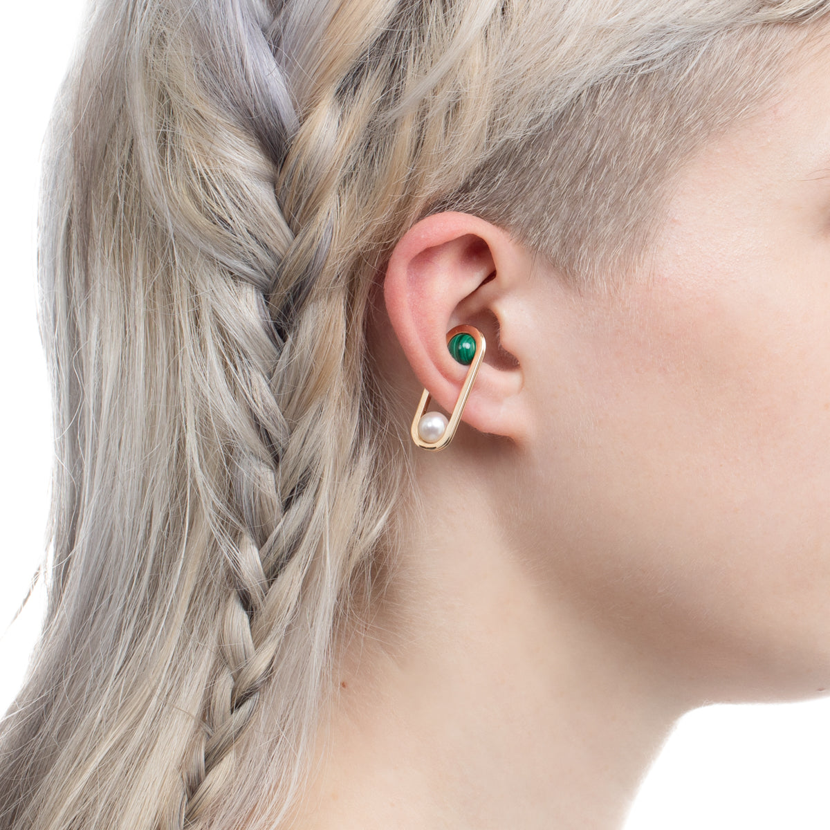 BELUGA Malachite Akoya Pearl Ear Cuff