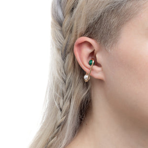 BELUGA Malachite Akoya Pearl Ear Cuff