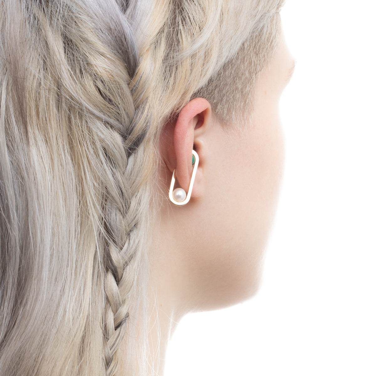 BELUGA Malachite Akoya Pearl Ear Cuff