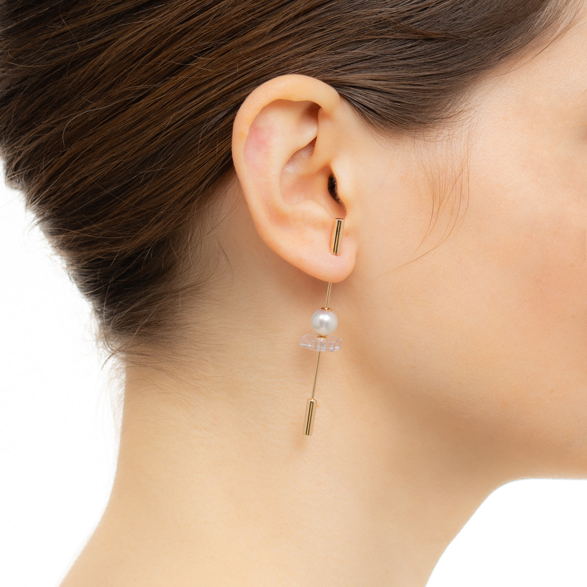 SPEAR Earring, Akoya Pearl & Amethyst