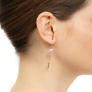 SPEAR Earring, Akoya Pearl & Amethyst