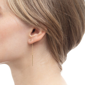 18K MANHATTAN Diamond Chain Earring Small size