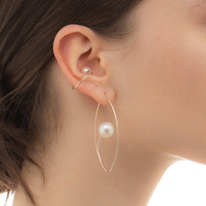 South Sea Pearl Floating Oval Earring Large size