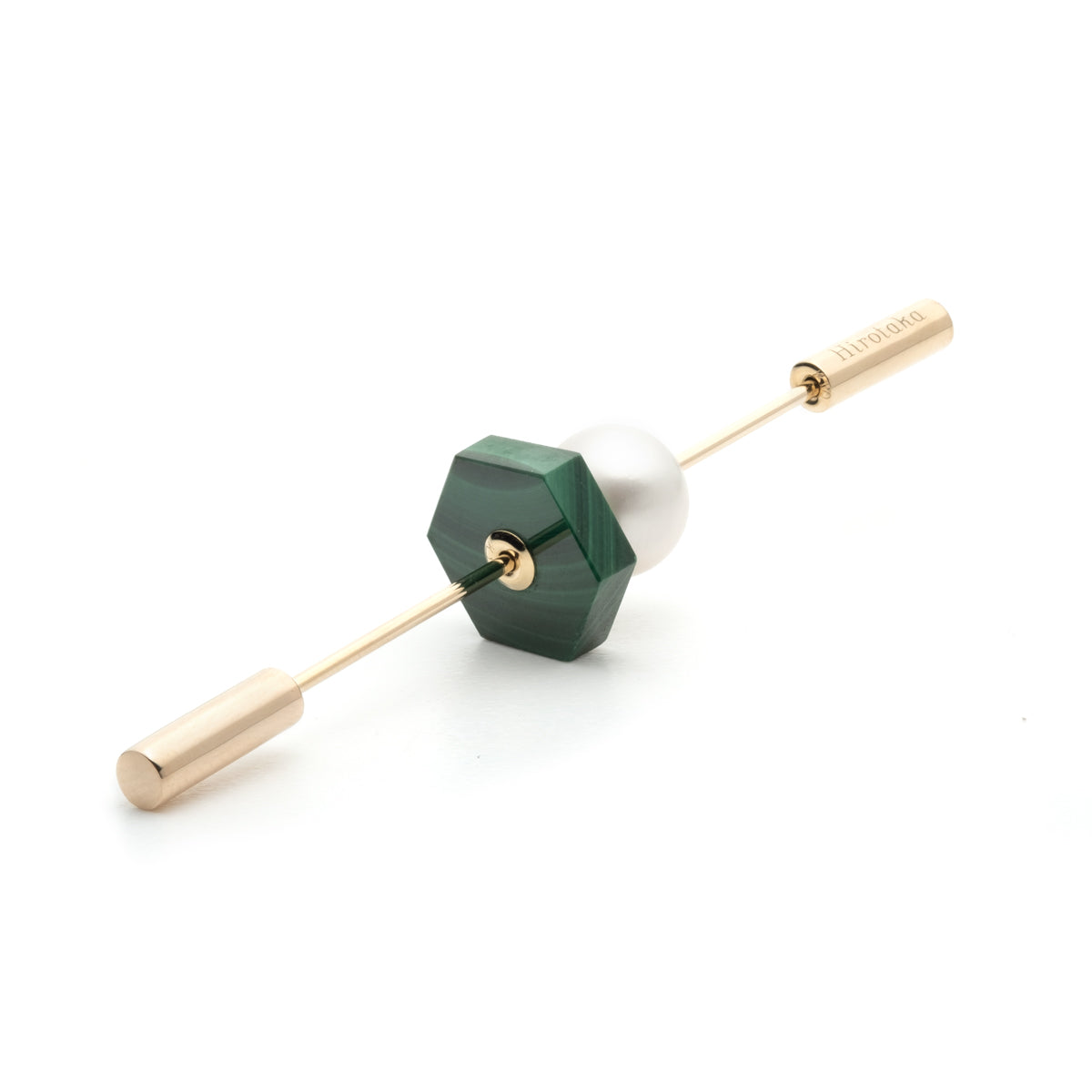 SPEAR Earring, Akoya Pearl & Malachite