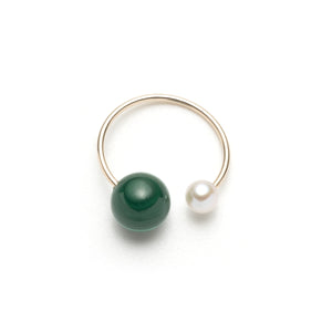 Malachite Akoya Pearl Ear Cuff