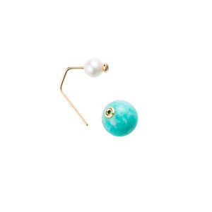 BELUGA Diamond Pearl Earring with Amazonite Backing