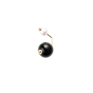 BELUGA Diamond Pearl Earring with Onyx Backing