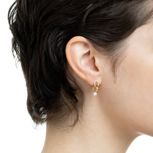 BELUGA Oblong Diamond Pearl Earring