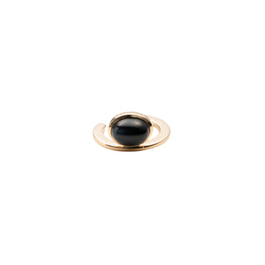 BIRD OF PARADISE Ear Cuff w/ Cabochon Black Sapphire