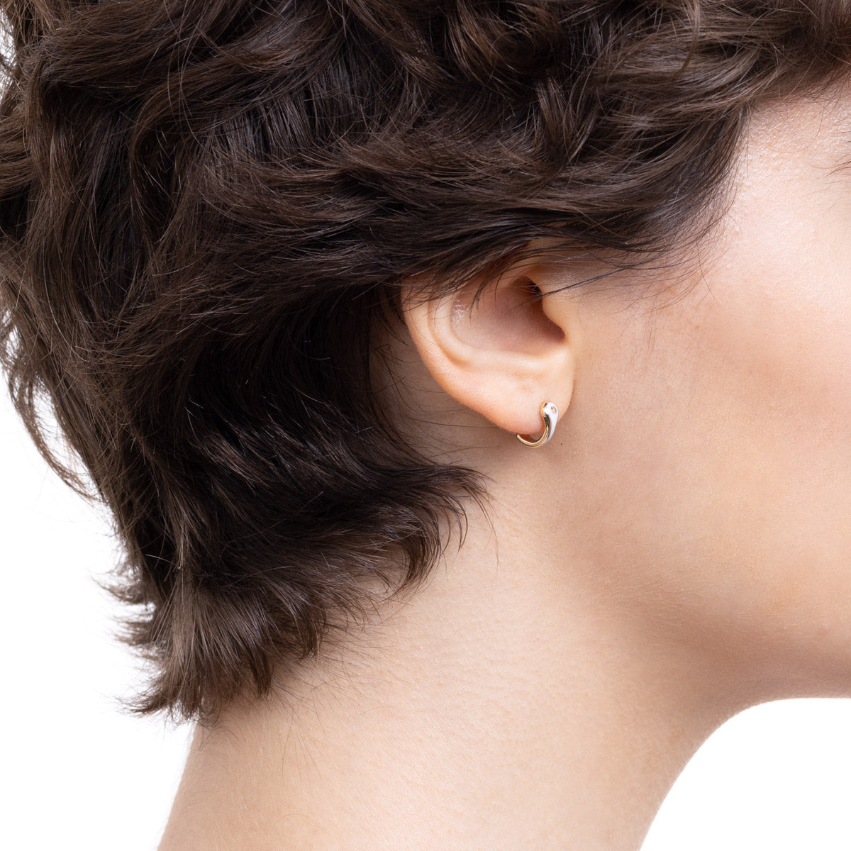 BIRD OF PARADISE Half Hoop Earring in Ivory White