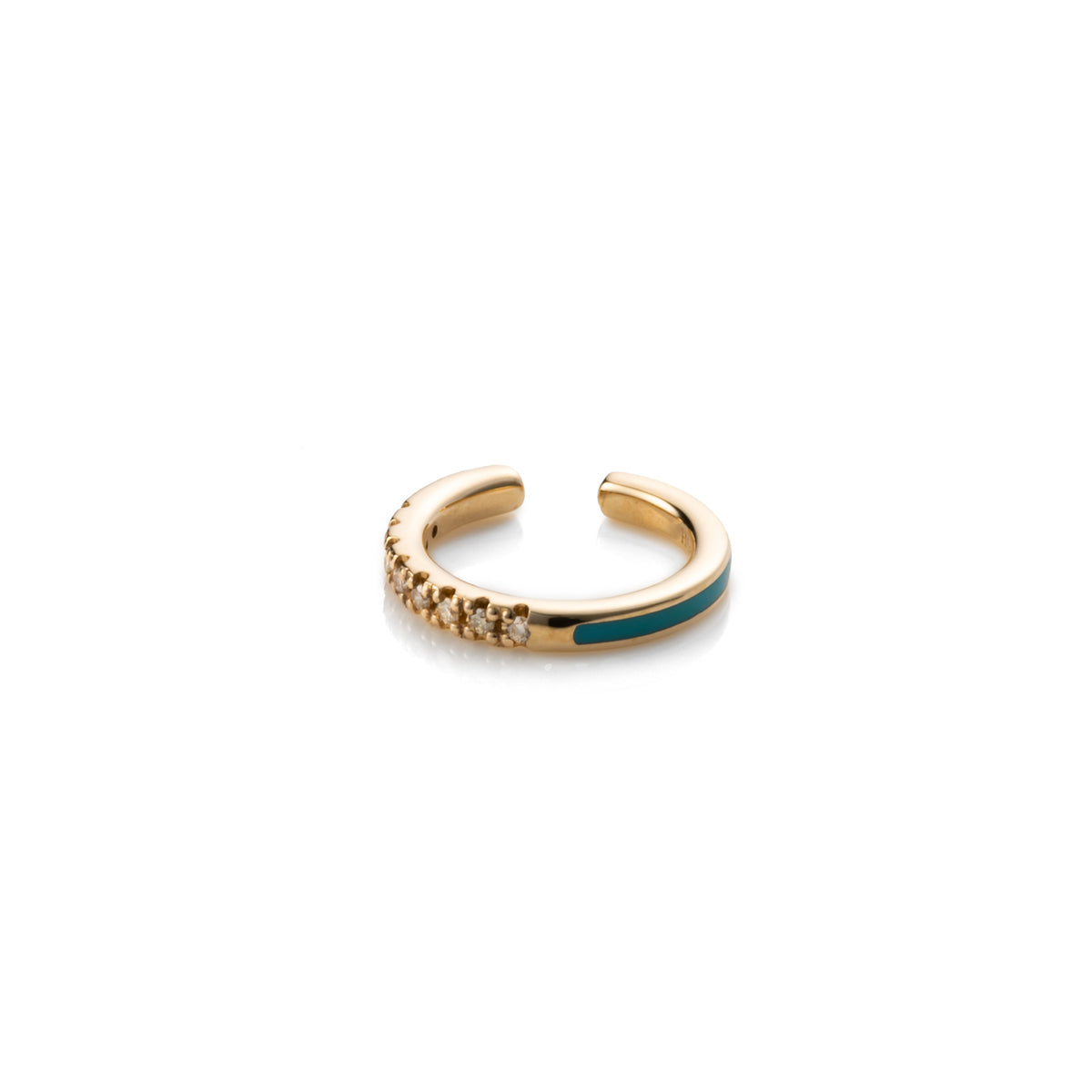 BIRD OF PARADISE Diamond Ear Cuff in Izmir Blue