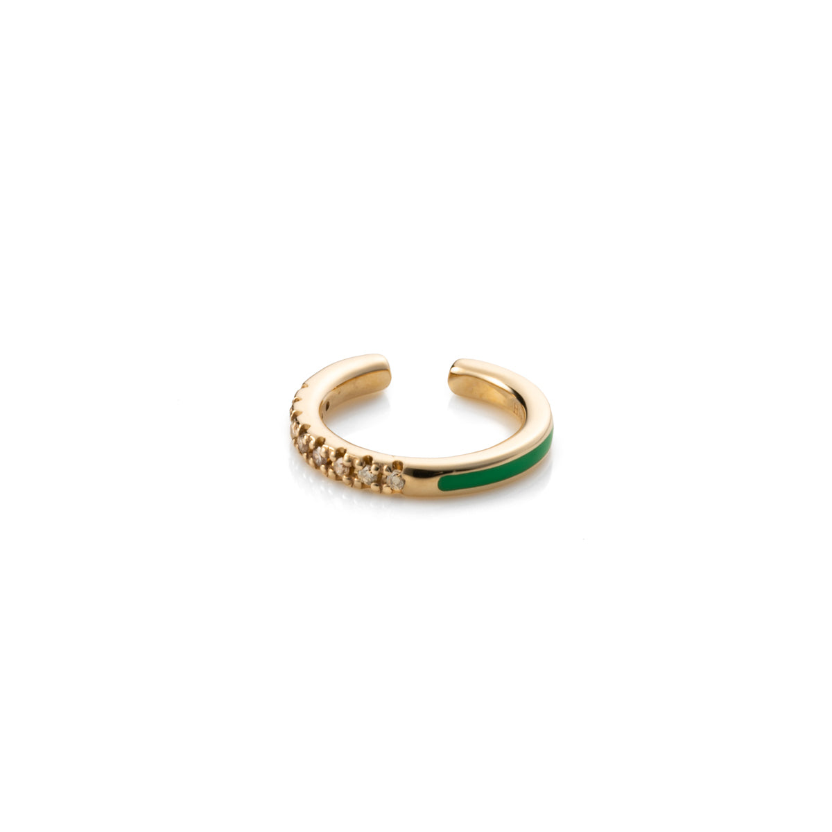 BIRD OF PARADISE Diamond Ear Cuff in Chameleon Green