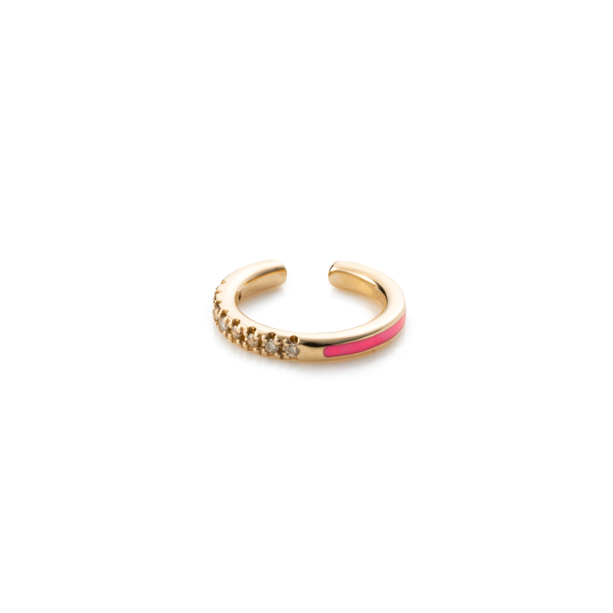 BIRD OF PARADISE Diamond Ear Cuff in Neon Rose