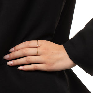 18K INDÚSTRIA Double Finger Ring with Diamond