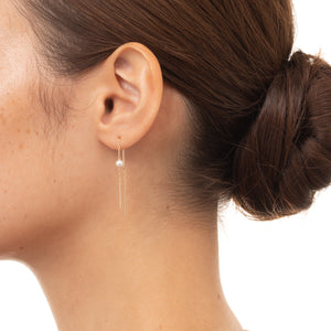 ALL ABOUT BASICS Toggle Akoya Pearl Chain Earring