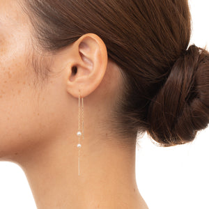 ALL ABOUT BASICS Toggle Akoya Pearl Chain Earring