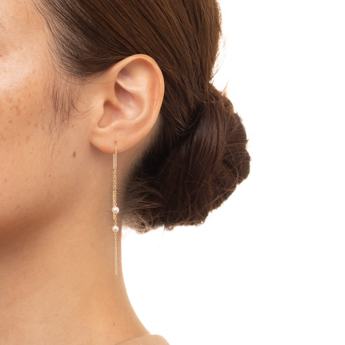 ALL ABOUT BASICS Toggle Akoya Pearl Chain Earring