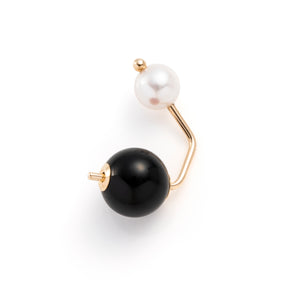 BUMBLE BEE Akoya Pearl Onyx Earring