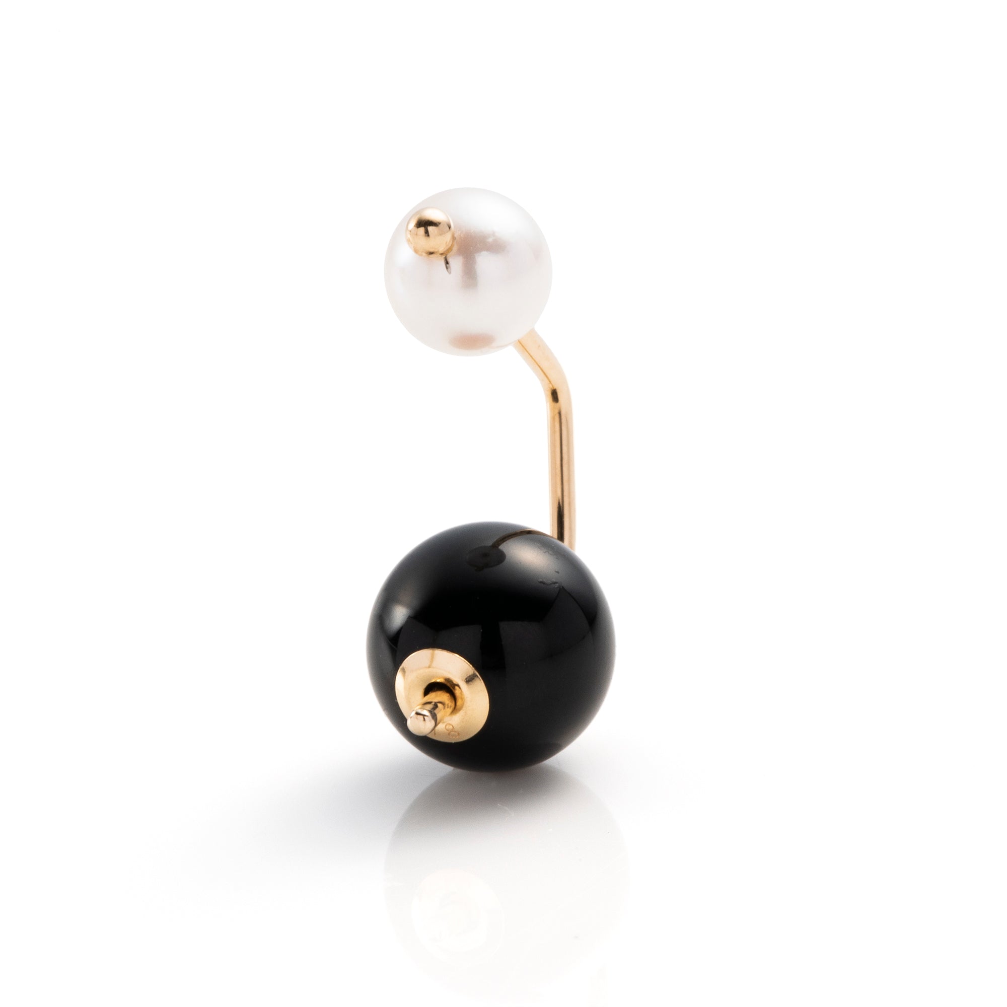 BUMBLE BEE Akoya Pearl Onyx Earring