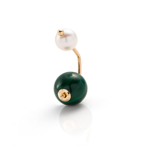 BUMBLE BEE Akoya Pearl Malachite Earring