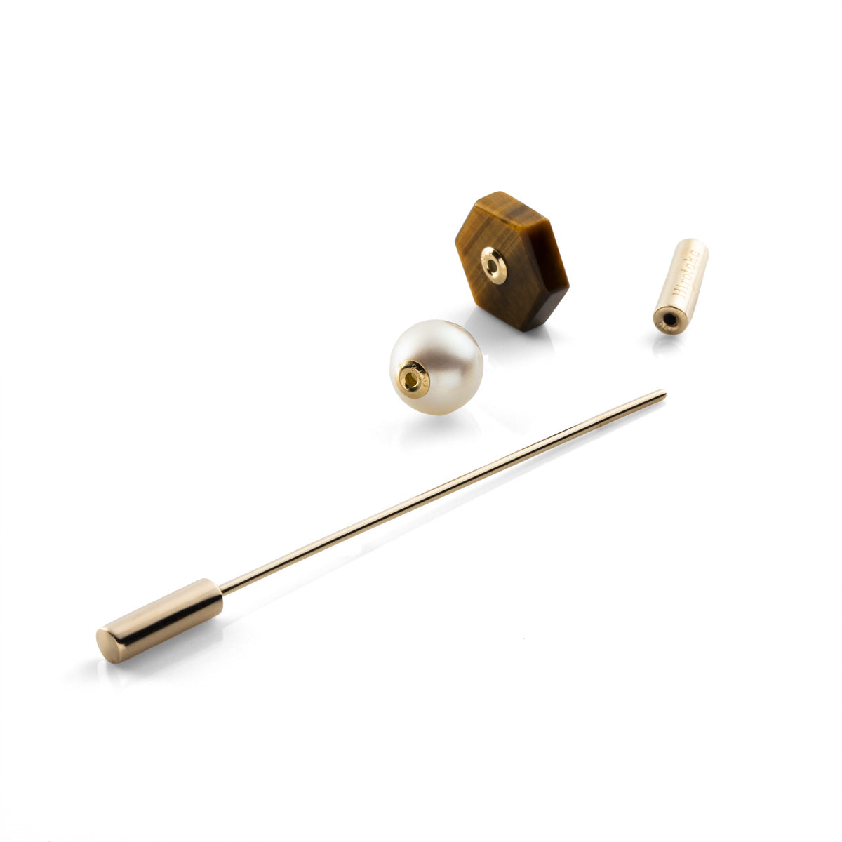 SPEAR Earring, Akoya Pearl & Tiger's Eye