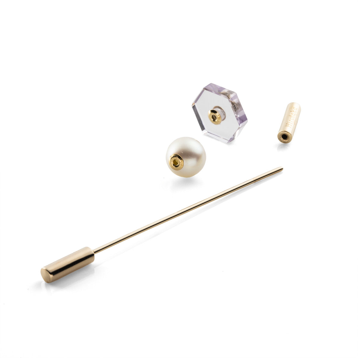 SPEAR Earring, Akoya Pearl & Amethyst