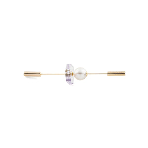 SPEAR Earring, Akoya Pearl & Amethyst