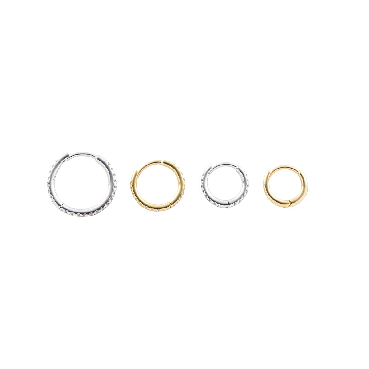 18K MANHATTAN Diamond Hoop Earring Small size