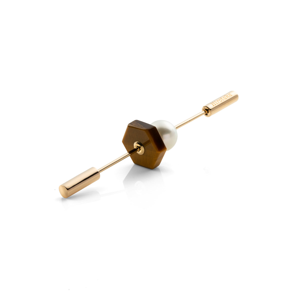SPEAR Earring, Akoya Pearl & Tiger's Eye