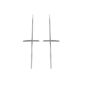 GOSSAMER Diamond Bar Floating Oval Earring Large size