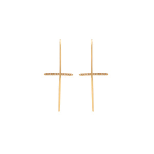 GOSSAMER Diamond Bar Floating Oval Earring Medium size
