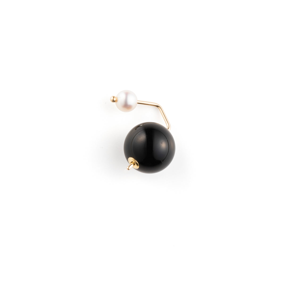 【Made-To-Order】BUMBLE BEE Akoya Pearl Earring w/ Onyx Backing