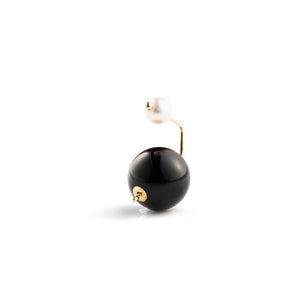 【Made-To-Order】BUMBLE BEE Akoya Pearl Earring w/ Onyx Backing