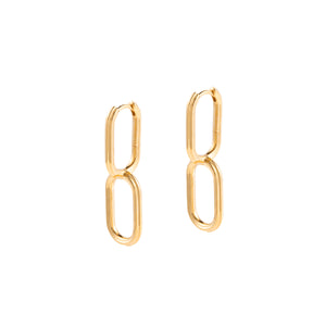 18K DUNE Oblong Hoop Earrings Small size