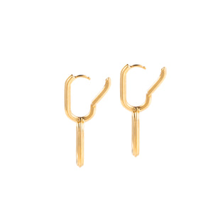18K DUNE Oblong Hoop Earrings Small size