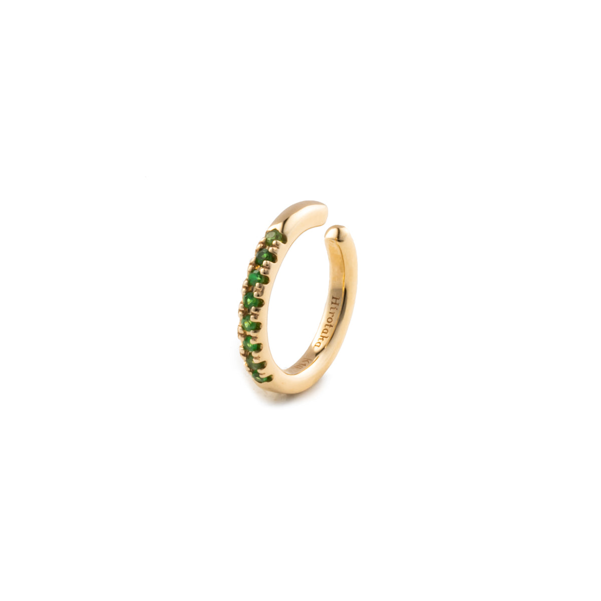 BIRD OF PARADISE Green Garnet Ear Cuff in Chameleon Green